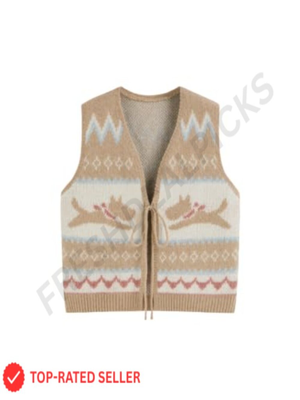 Tie Front Sweater Vest V Neck Sleeveless Knit Top Layering